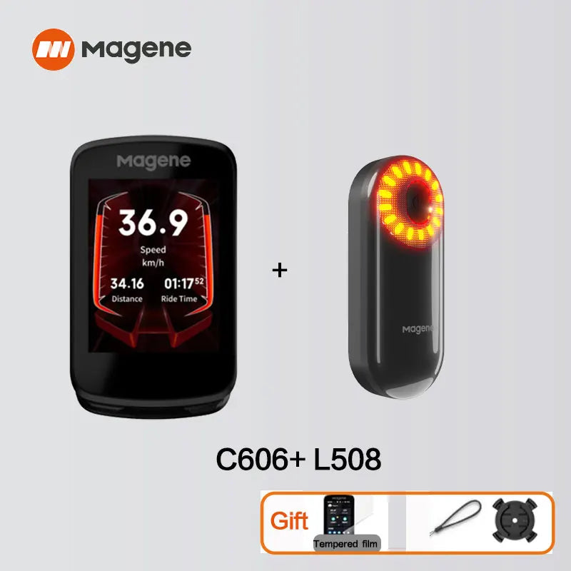 Magene GPS Bike Computer C606 Navigation Speedometer Cycling Digital Stopwatch Odometer Trainer Bicycle Light WiFi Bluetooth Ant