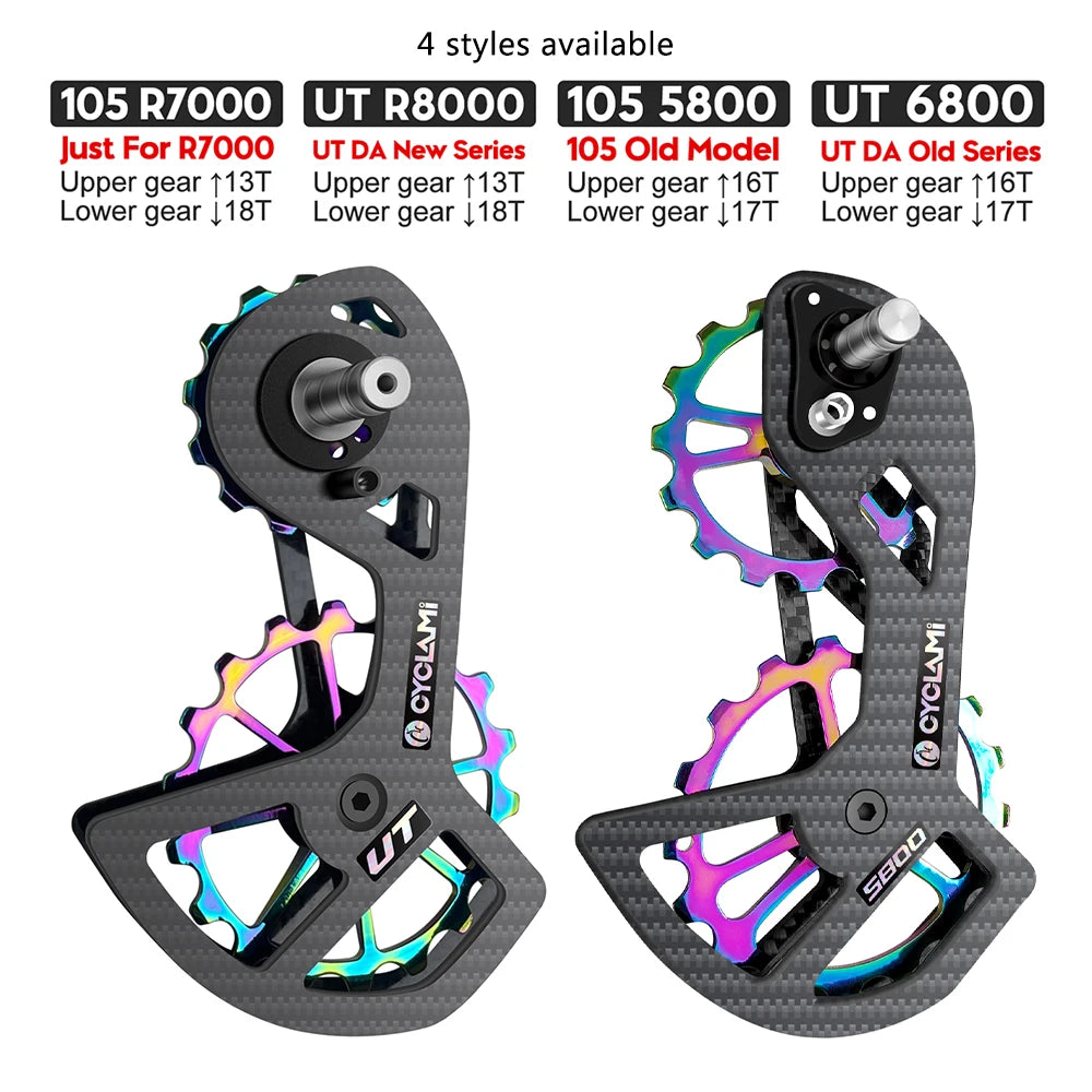CYCLAMI Bike Carbon Rear Derailleurs Bicycle Ceramic Bearing Wheel Set For SHIMANO Ultegra DURA ACE UT R8000 105 R7000 5800 6800