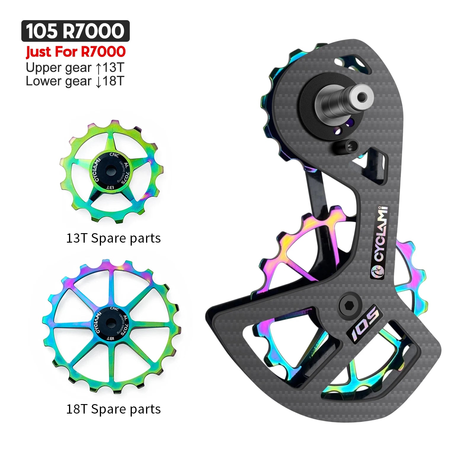 CYCLAMI Bike Carbon Rear Derailleurs Bicycle Ceramic Bearing Wheel Set For SHIMANO Ultegra DURA ACE UT R8000 105 R7000 5800 6800