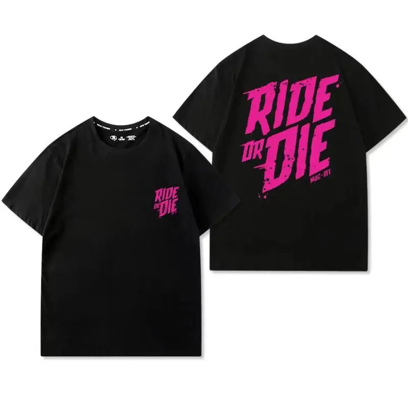 2025 New Cycling Wear Bike Ride or Die Loose Summer Cotton MUCOFF Short-sleeved T-shirt for Men and Women Tops