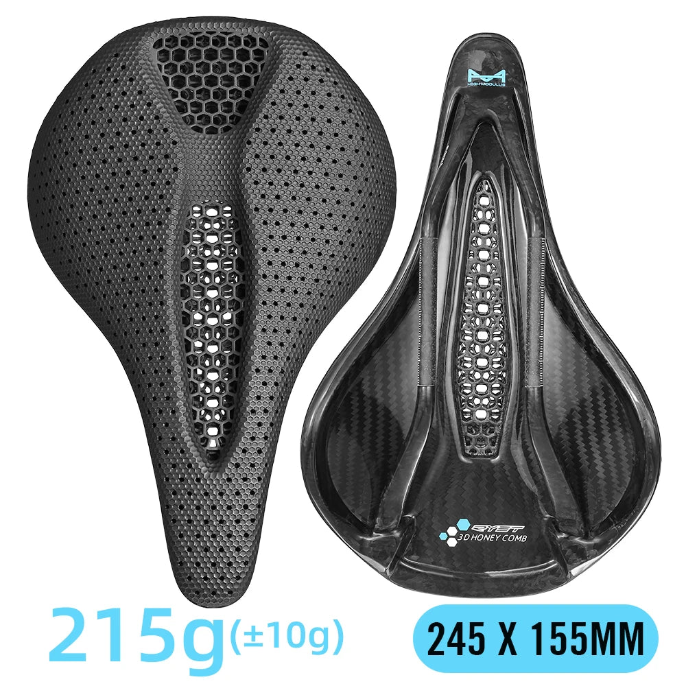 Ryet 3D Printed Carbon Saddle 145/155MM 130g (oval rails 7x9 mm)
