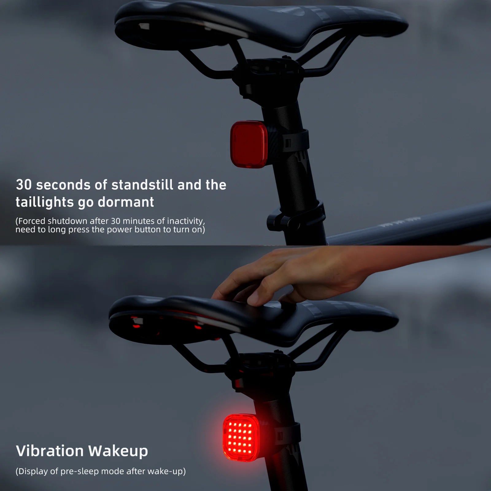 CYCLAMI Bike TailLight Smart Sensing MTB Road Bicycle Rear Light IPX6 Waterproof Type-C Charging Tail light