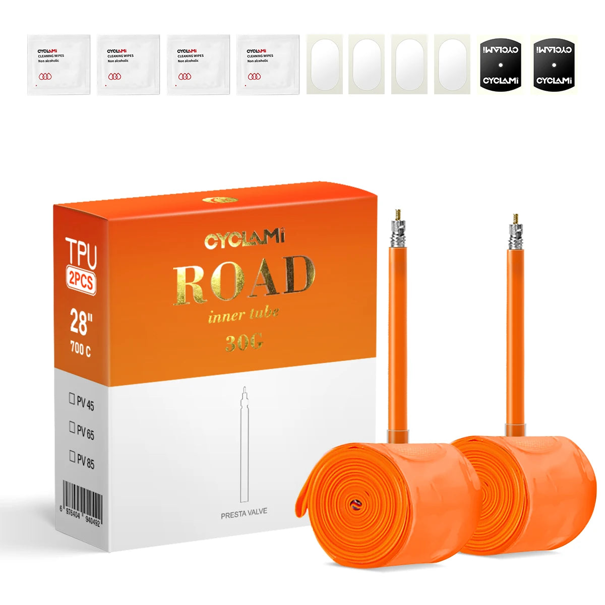 CYCLAMI 30g Ultralight Bike Inner Tube 700 x 18 23 25 28 30 32 Road Bicycle 700C TPU Material Tire 65mm Length FV French Valve