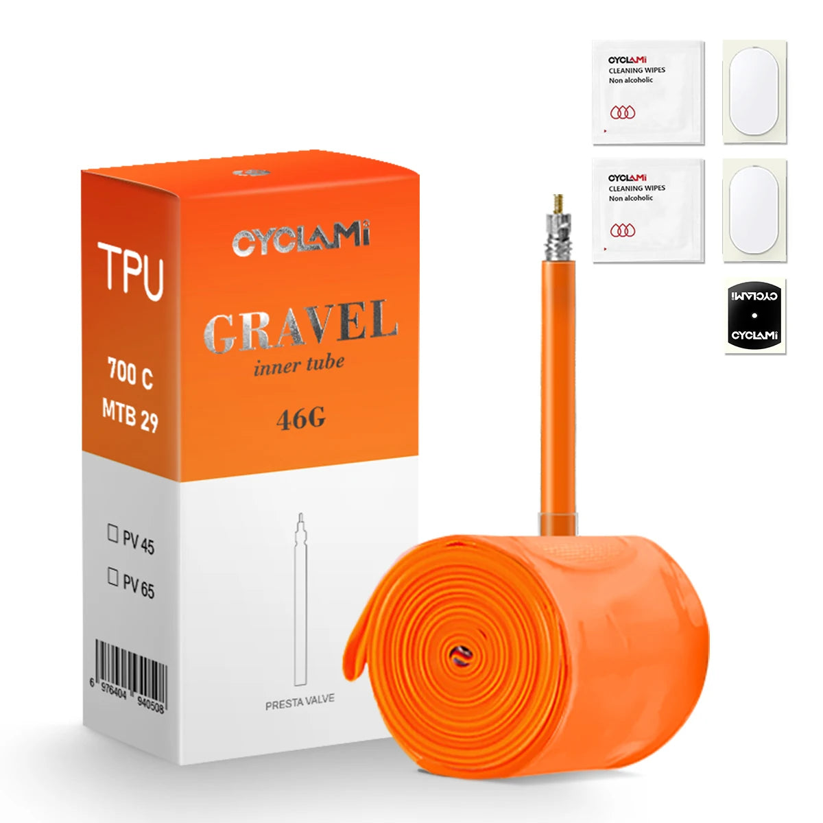 CYCLAMI Ultralight TPU Road Bicycle Inner Tube 700Cx32-47C MTB 29 Gravel Bike Inner Tube French Valve FV65mm/45mm