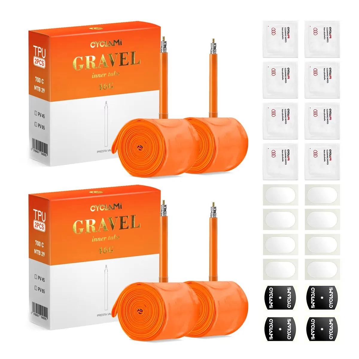 CYCLAMI Ultralight TPU Road Bicycle Inner Tube 700Cx32-47C MTB 29 Gravel Bike Inner Tube French Valve FV65mm/45mm