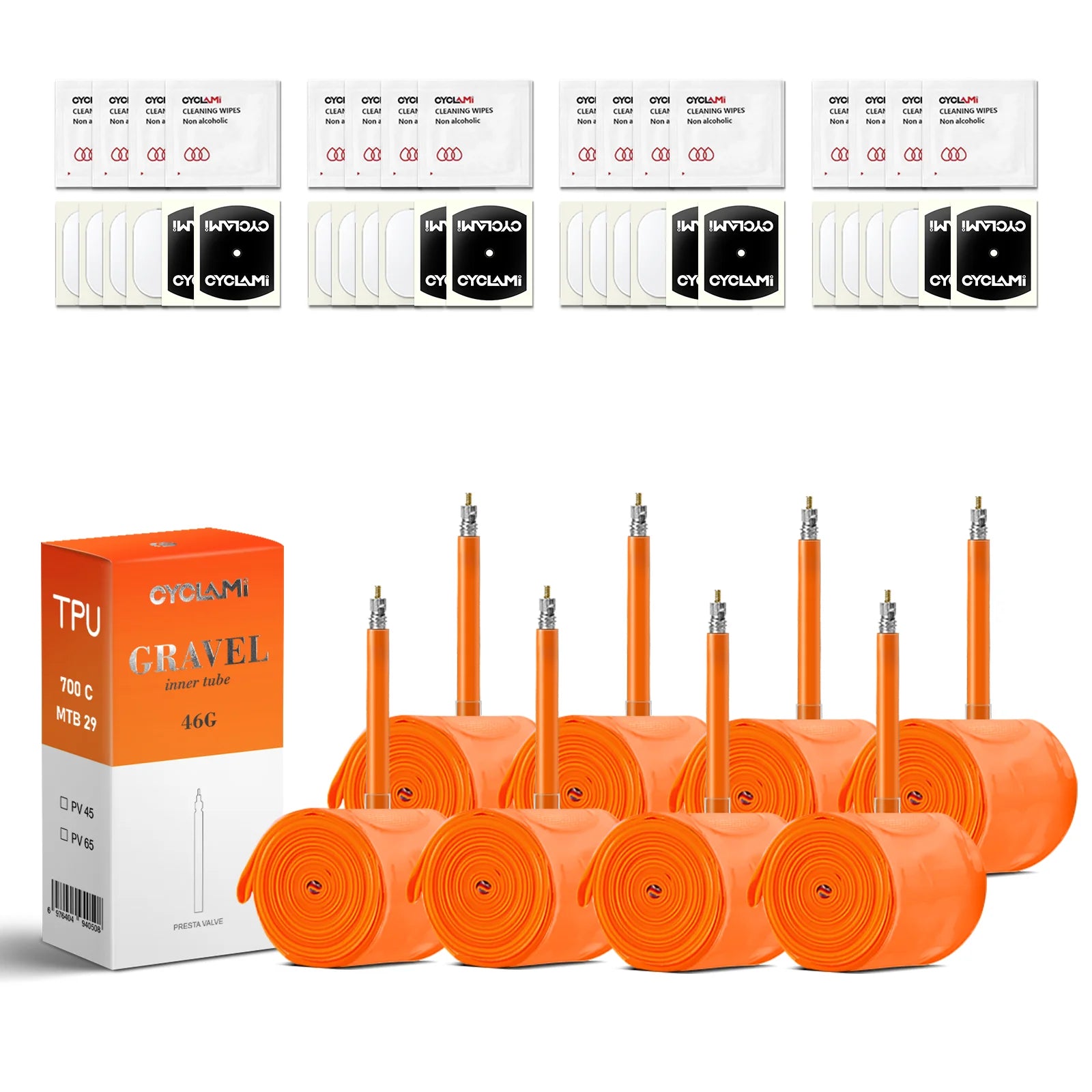 CYCLAMI Ultralight TPU Road Bicycle Inner Tube 700Cx32-47C MTB 29 Gravel Bike Inner Tube French Valve FV65mm/45mm