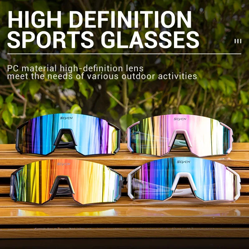SCVCN New Outdoor Cycling Sunglasses Men Women MTB Driving Bike Glasses Sports Climbing Protective Glasses Bicycle UV400 Goggles