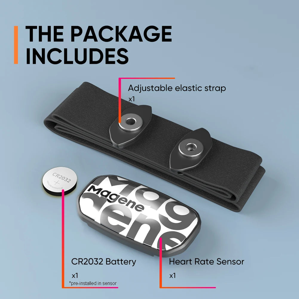 Magene H603 Heart Rate Monitor Split Chest Strap HRM Fitness Tracker Mover Bluetooth ANT Sensor Health App Compatible Zwift