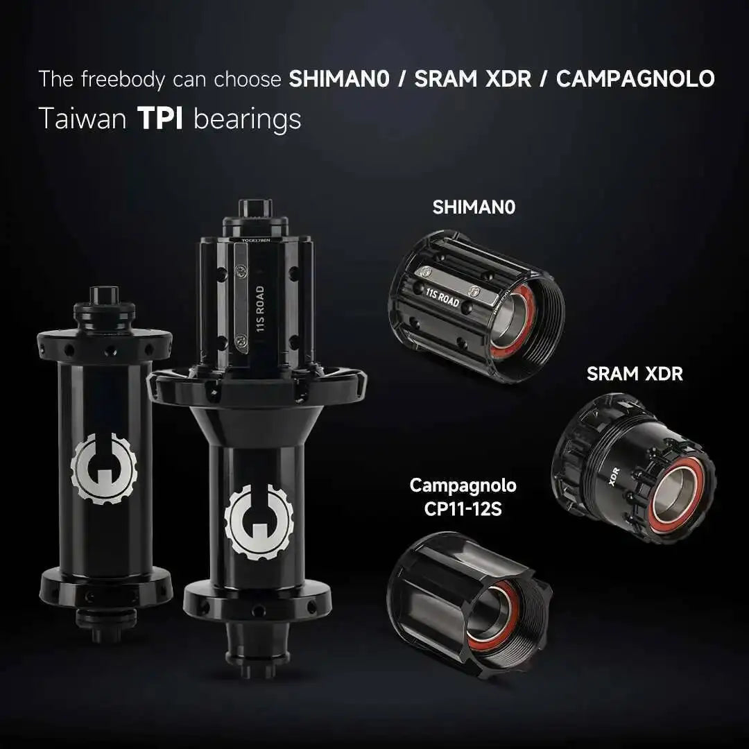 ELITEWHEELS SLR 700c Road Carbon Wheelset 3K Twill Brake Surface Ratchet System 36T Straight Pull Hub Clincher Tubeless Rim