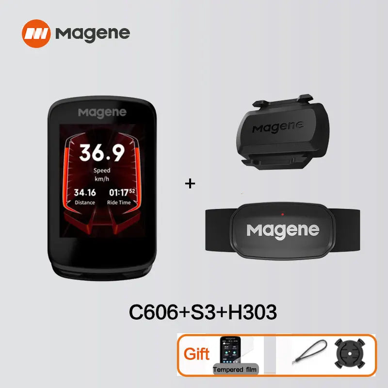 Magene GPS Bike Computer C606 Navigation Speedometer Cycling Digital Stopwatch Odometer Trainer Bicycle Light WiFi Bluetooth Ant
