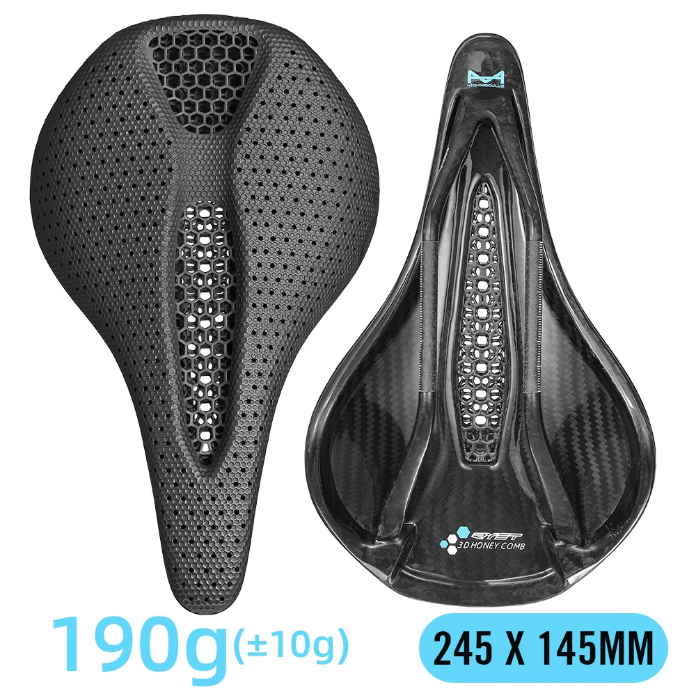 Ryet 3D Printed Carbon Saddle 145/155MM 130g (oval rails 7x9 mm)