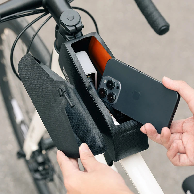 ROCKBROS Cycling Bag 0.6L Or 0.9L Magnetic Waterproof Road Bike Bag Front Beam Tube Bag Riding Bicycle Bag Accessories