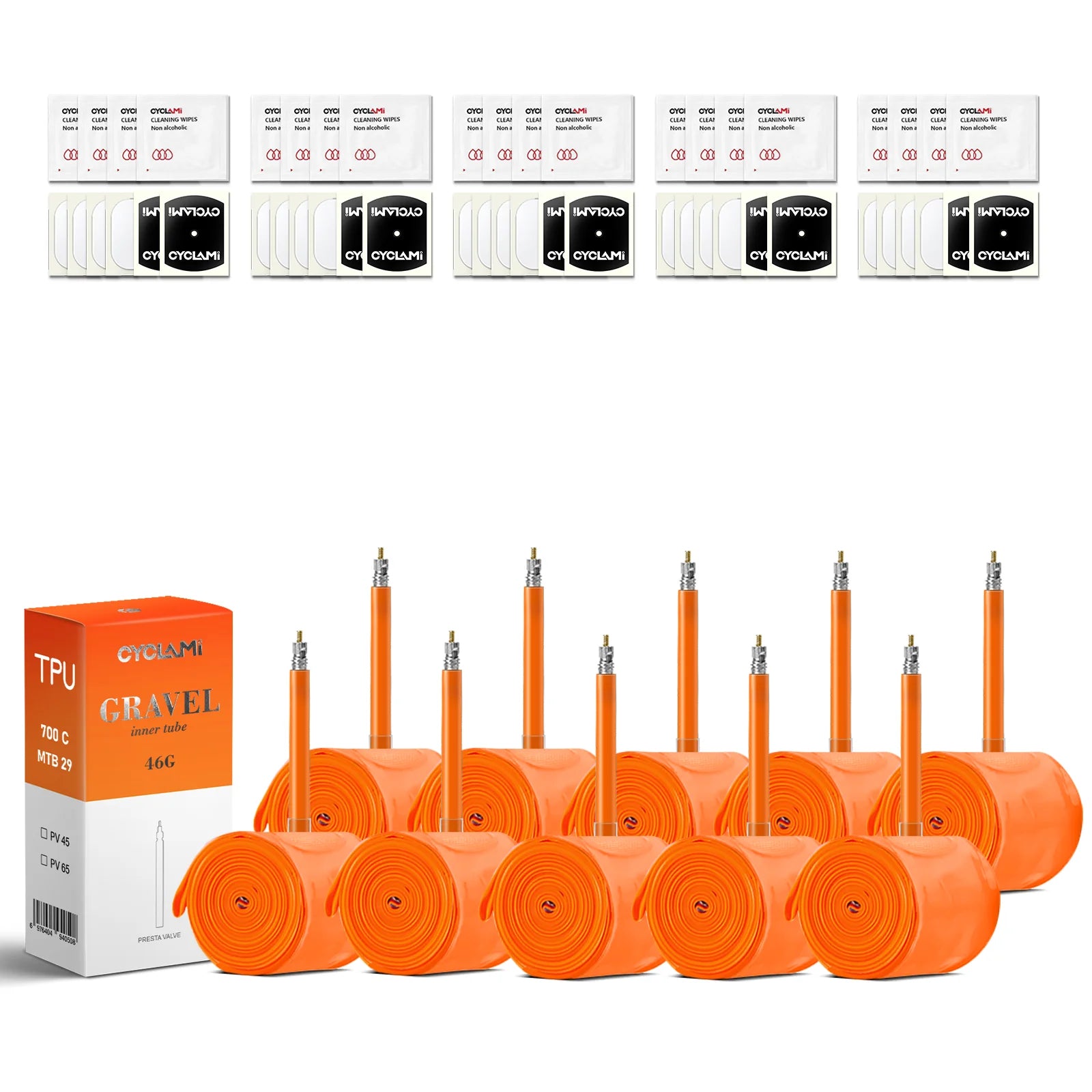 CYCLAMI Ultralight TPU Road Bicycle Inner Tube 700Cx32-47C MTB 29 Gravel Bike Inner Tube French Valve FV65mm/45mm